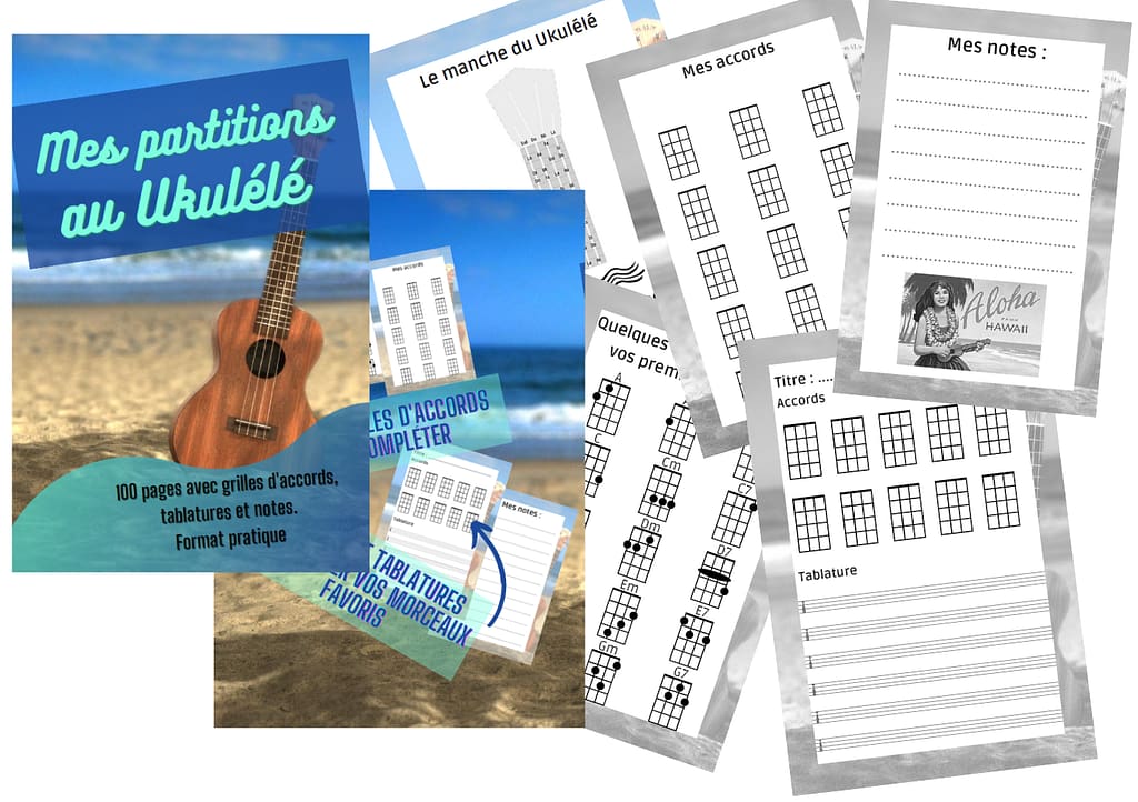 Couverture livret partitions au ukulélé